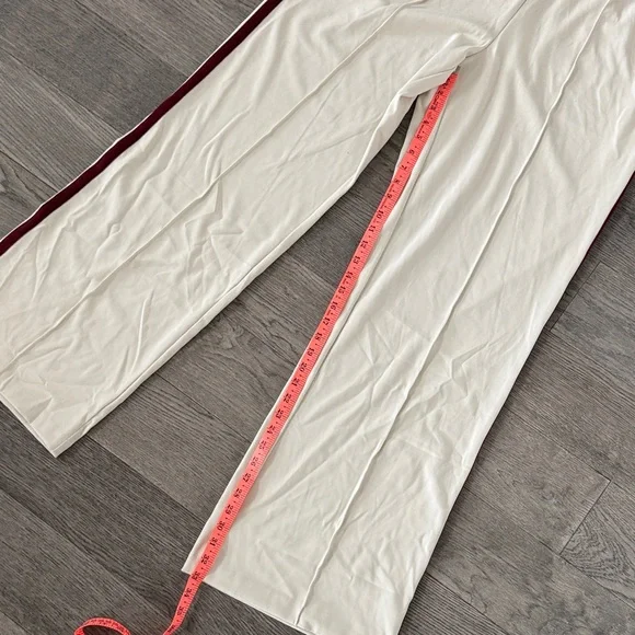 🌼ATHLETA🌼 Finish Line Track Pants with Burgundy Stripes, Size L - Picture 6 of 11